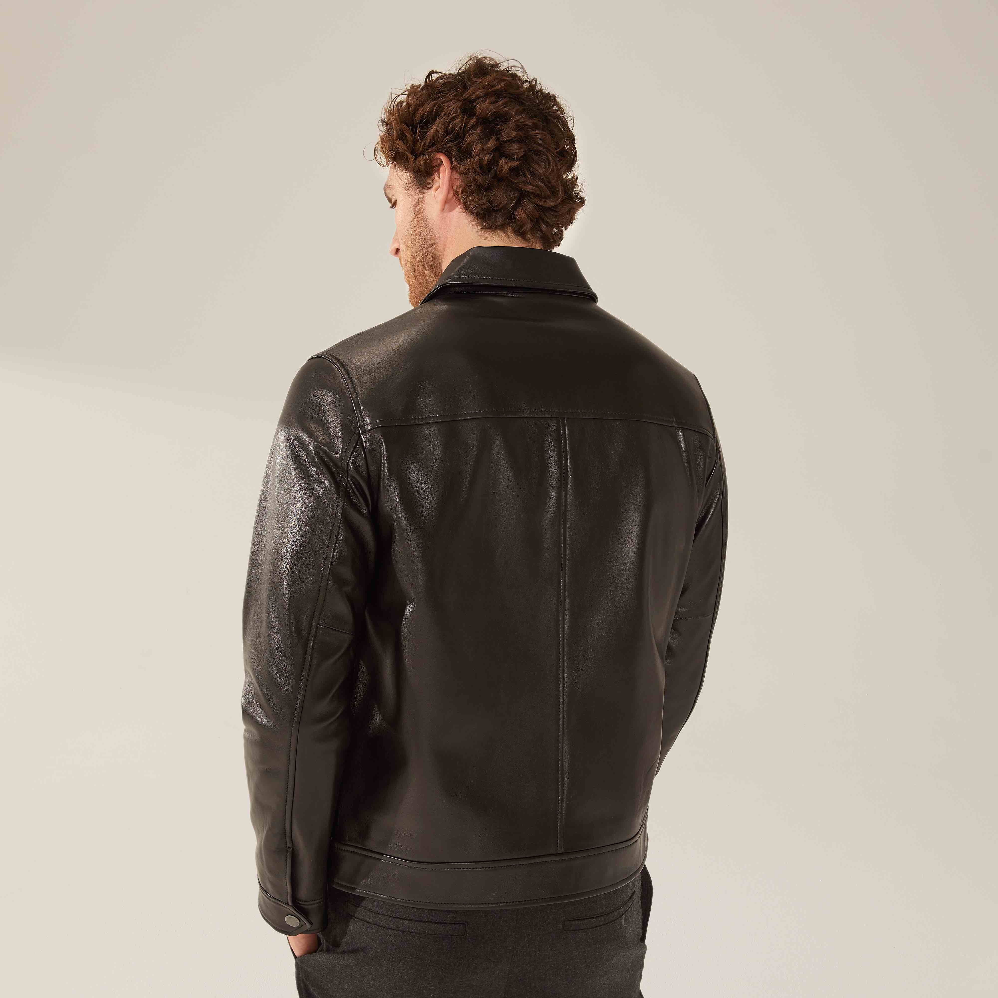 Santino Collared Zip Lambskin Leather Jacket 4 Santino Collared Zip Lambskin Leather Jacket