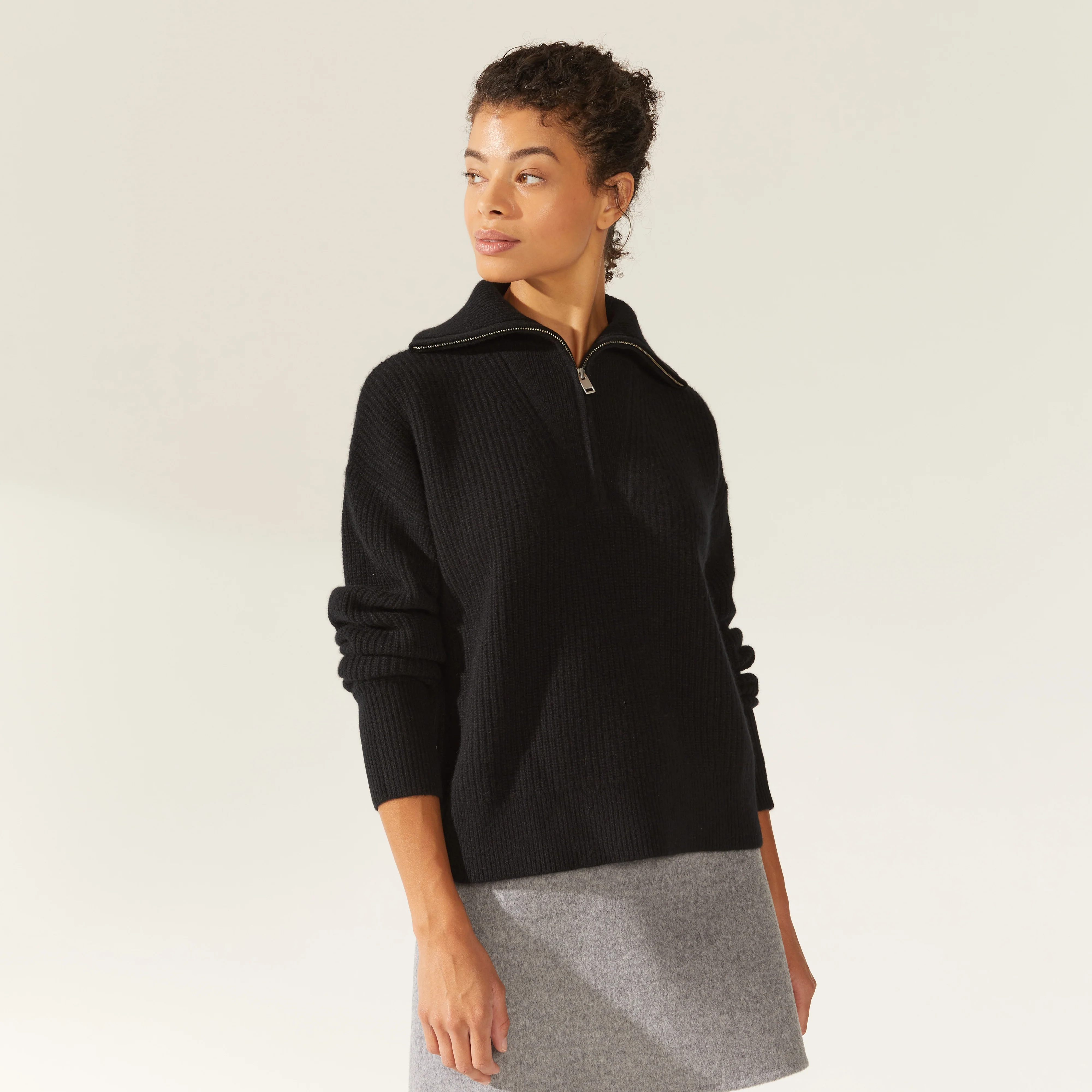 Sophia Cashmere Quarter Zip Pullover