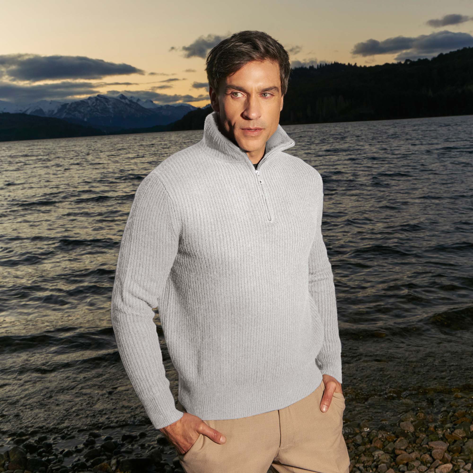 Shane Chunky Cashmere Quarter Zip Pullover