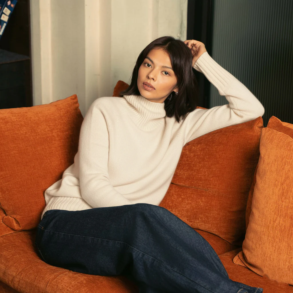 Emma Cashmere Relaxed Turtleneck Sweater