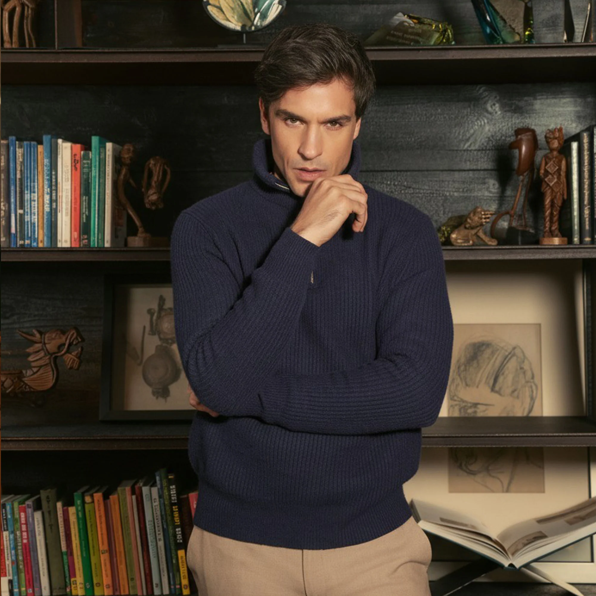 Shane Cashmere Quarter Zip Pullover
