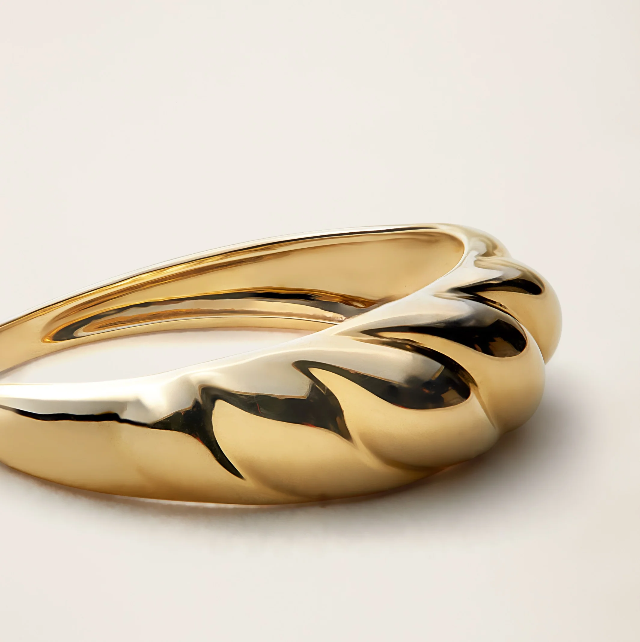 14k Solid Gold Croissant Ring
