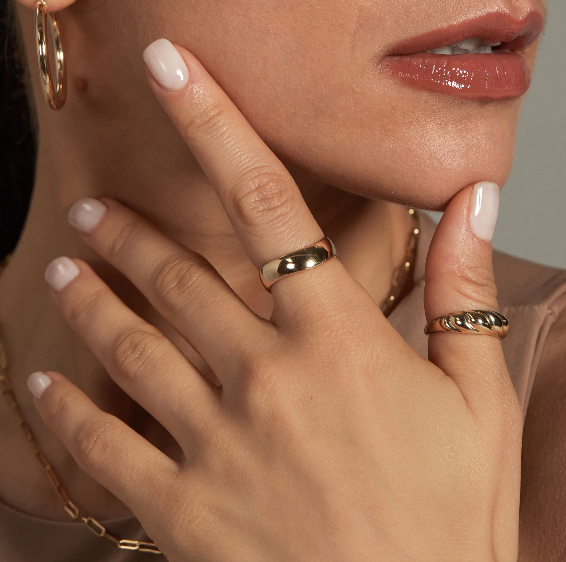 14k Solid Gold Curved Ring