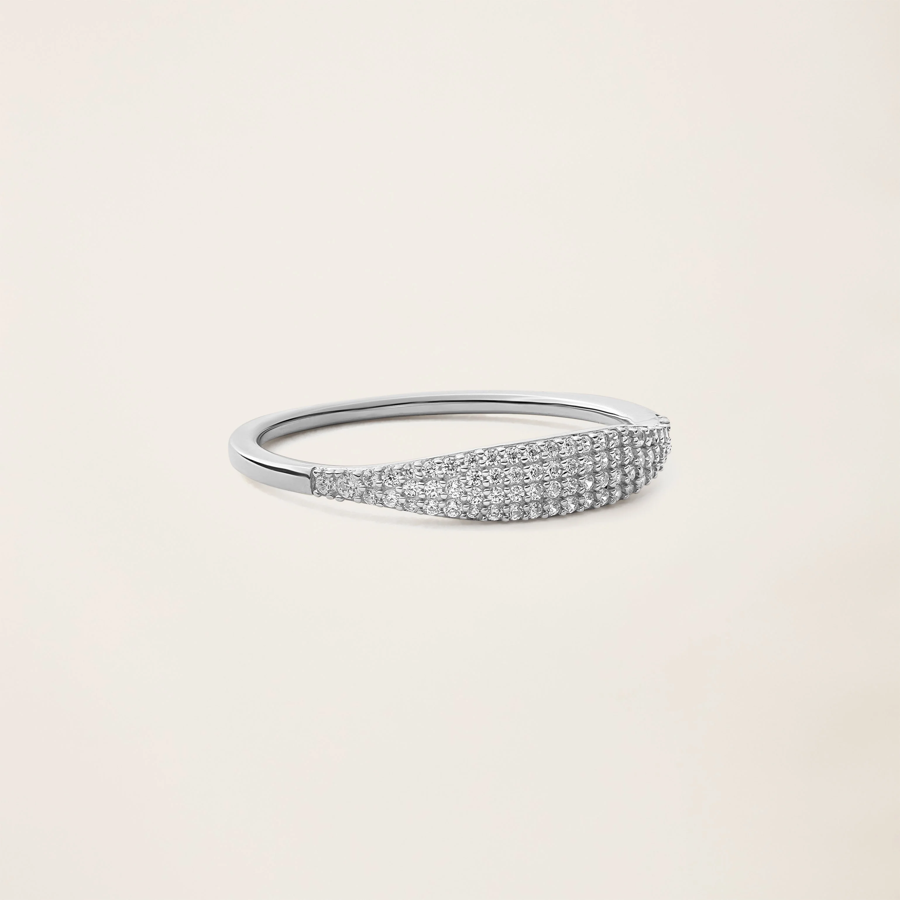 14k Solid Gold Diamond Micro Pavé Signet Ring
