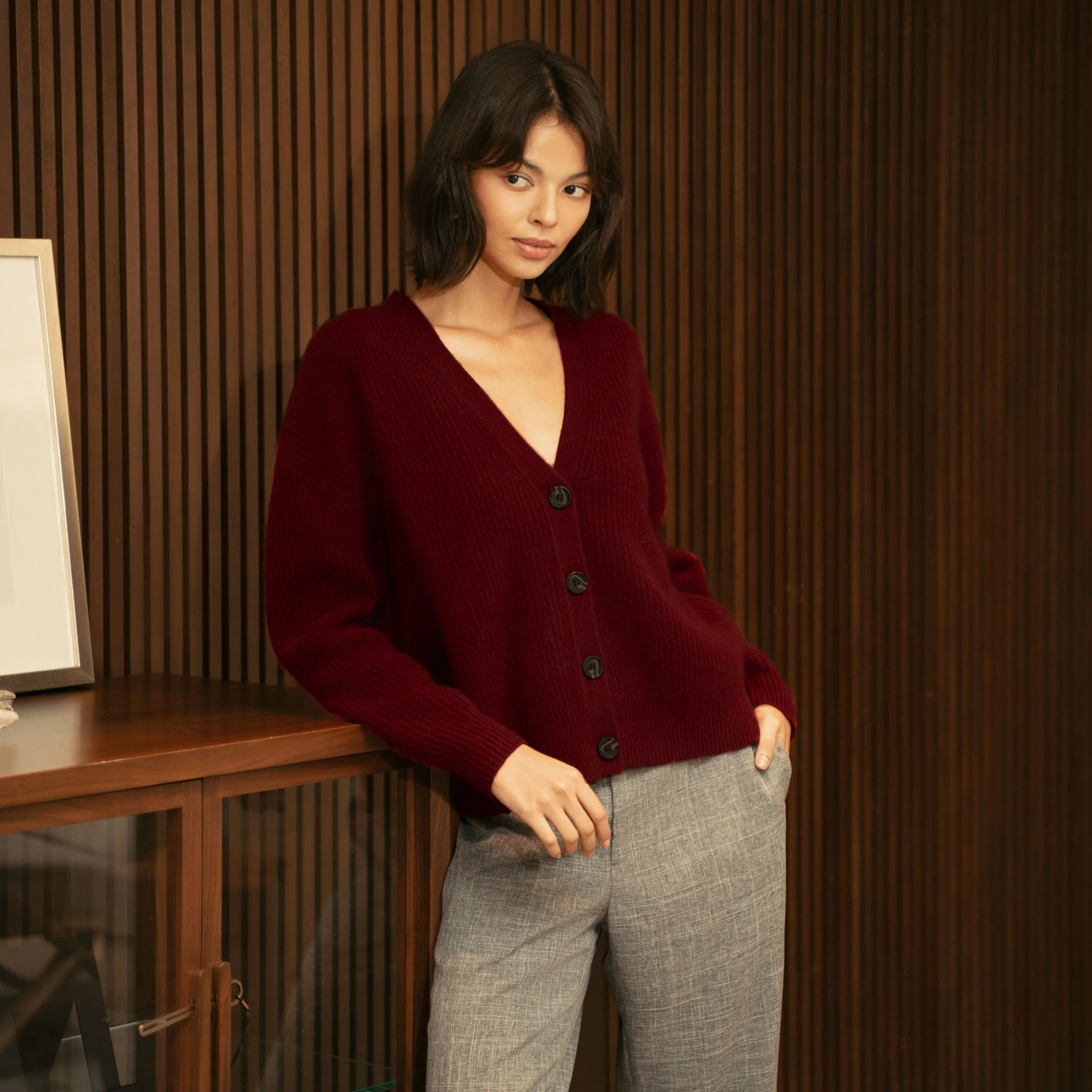 Billie Chunky Cropped Cashmere Cardigan