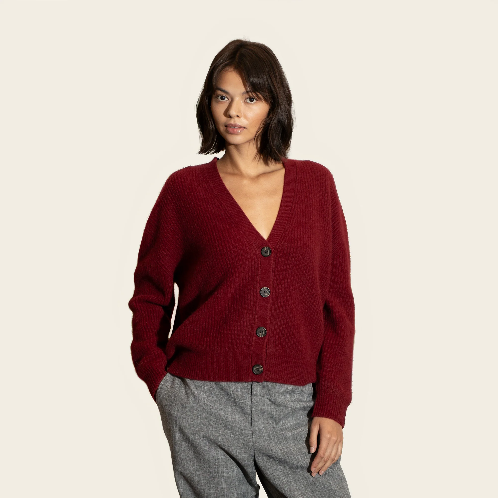 Billie Chunky Cropped Cashmere Cardigan 6 Billie Chunky Cropped Cashmere Cardigan