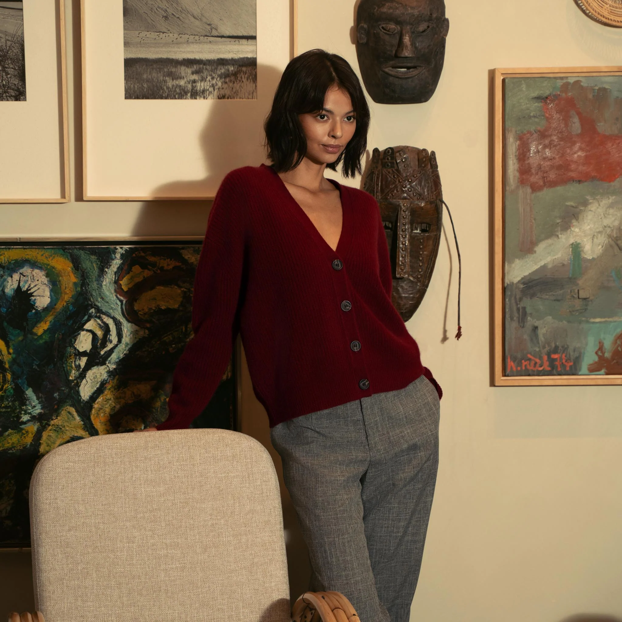 Billie Chunky Cropped Cashmere Cardigan 8 Billie Chunky Cropped Cashmere Cardigan